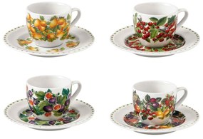 Le Primizie 4 db porcelán csésze alátéttel - Brandani