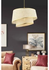 Kábeles csillár BARETTE 1xE27/60W/230V krémszínű/arany