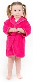 Sötét rózsaszín pamut gyerek fürdőköpeny 1-2 éves korig – Tiseco Home Studio