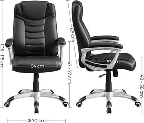 Songmics Ergonomikus irodai szék, állítható magasságú forgószék