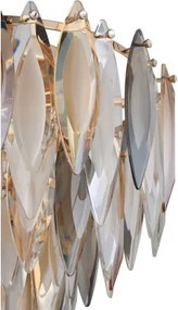 Globo 64136D Mennyezeti lámpa, arany színű fém, füstszínű, pezsgőszínű és átlátszó K9 kristályokkal, ø: 420 mm, M: 370 mm, 5xE14 40W 230V izzók nélkül