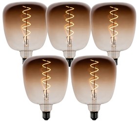 5 darabos E27 dimmelhető LED izzókészlet G140 barna 4,9W 110 lm 1800K