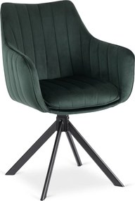 Forgó étkezőszék MUMBAI sötétzöld bársony