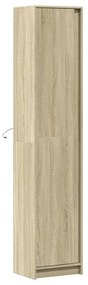 sonoma tölgy szerelt fa LED-es magasszekrény 41,5x32,5x200 cm