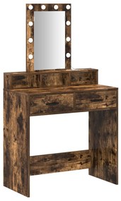 LED-es tükör Füstölt tölgyből 79x41x140 cm