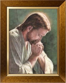 Jézus Ima Szakrális Vászonkép Arany Díszített Keretben 30X40