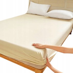 140X200 Mikroszálas Gumis Lepedő Gierekhoff Vastag Krém Ekrü