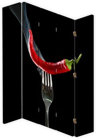 Gario Paraván Chili paprika villán Méret: 180 x 170 cm, Kivitelezés: Forgó paraván 360°