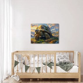 Kép - Teknős és hegyvidéki táj (70x50 cm)
