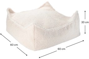 Krémszínű buklé gyerek babzsákfotel Square – Wigiwama