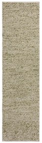 Khaki kézi szövésű gyapjúkeverék futószőnyeg 60x230 cm Minerals – Flair Rugs