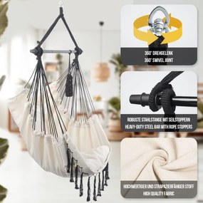 MIADOMODO Függő hintaszék kintre-bentre bézs