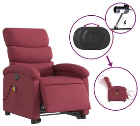 bordó szövet dönthető elektromos álló masszázsfotel