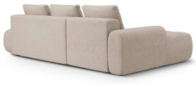 Világosbarna kinyitható-tárolóhelyes sarokkanapé (bal oldali-heverő résszel) Linz – Cosmopolitan Design