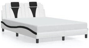 fehér és fekete ágykeret Viana LED-ekkel matrac nélkül 120 x 200 cm
