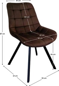 Étkezőszék, sötétbarna Velvet szövet/fekete, SAMIRA