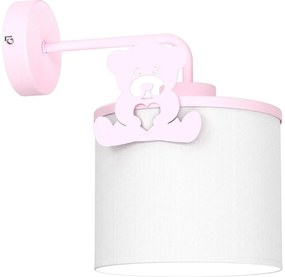 Gyermek fali lámpa SWEET 1xE27/15W/230V fehér/rózsaszín/medvebocs