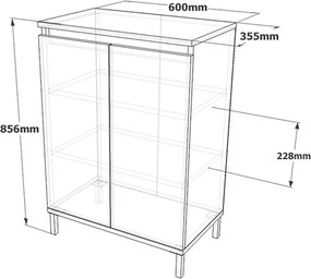 Konyhaszekrény, 60 cm – Ve1-Cv