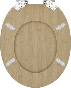 Lágy záródású WC ülőke 2 pcs Világos bambusz szín 44 x 38 cm