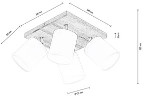 Spot-Light DO56844474 - Mennyezeti spotlámpa APRILLIA 4xE27/25W/230V tölgy/fehér
