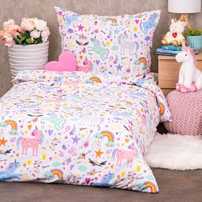 4Home Unicorns gyermek pamut ágynemő, 160 x 200cm, 70 x 80 cm, 160 x 200 cm, 70 x 80 cm
