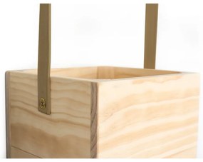 Colgante barna fenyőfa kaspó, 17 x 62 cm - Surdic