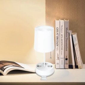 Aigostar - Asztali lámpa aljzatokkal 1xE27/60W/230V fehér