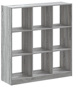 szürke sonoma színű szerelt fa könyvespolc 102 x 32 x 108 cm