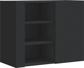 vidaXL fekete szerelt fa faliszekrény 75 x 35 x 60 cm