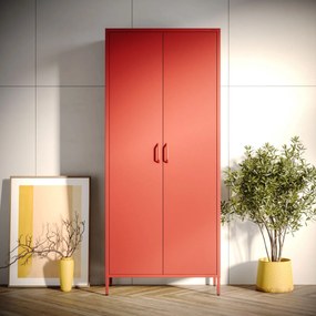 Gardróbszekrény FLAVIO, 800 x 1850 x 450 mm, Modern: piros
