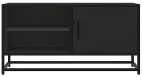 fekete szerelt fa és fém TV-szekrény 80x34,5x40 cm