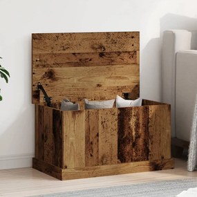 antik fa színű szerelt fa tárolódoboz 70 x 40 x 38 cm