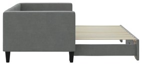 sötétszürke szövet kihúzható heverő 80 x 200 cm