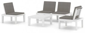 4 részes fehér műanyag kerti ülőgarnitúra párnákkal