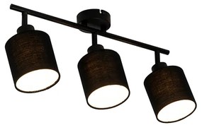 Modern mennyezeti lámpa fekete 3-lámpás - Hetta