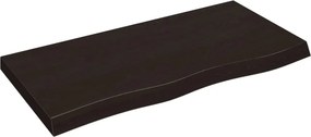 vidaXL sötétbarna kezelt tömör fa fürdőszobai pult 100x50x(2-6) cm