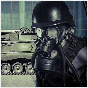 Poszterek 140x140 Gázmaszkos ember