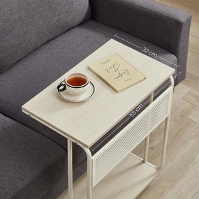 C-alakú kerekes oldalasztal 55x34x66cm bézs