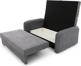 Szürke zsenília kinyitható-tárolóhelyes kanapé 155 cm Laine – ELTAP