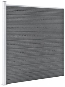 3 négyszögletes és 1 ferde szürke wpc kerítéselem 619 x 186 cm