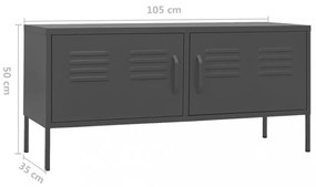 antracitszürke acél TV-szekrény 105 x 35 x 50 cm