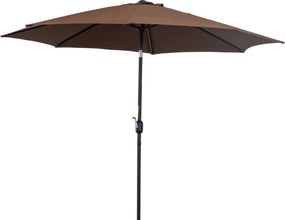 Outsunny Kézi Kert Napernyő Képződött Napernyő Kávés Ø2.95 x 2.5 m | Aosom