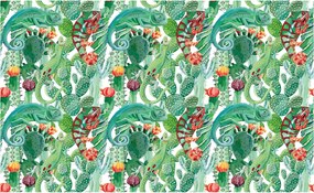Fotótapéta Kaméleonok Kaktuszok Virágok Boho Trópusi eklektika 250x175 +ragasztó