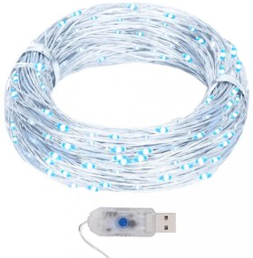 8 funkciós hideg fehér fényű tündérfényfüzér 400 LED-del 40 m