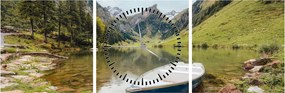Kép - Seealpsee, svájci tó (órával) (90x30 cm)