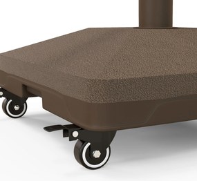 Outsunny Négyzet alakú Napernyő Alap Súlyállvány 4 Kerek 45L x 45W x 39H cm HDPE Barna | Aosom