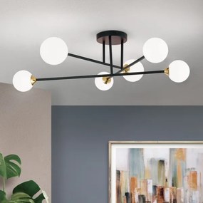 Orion DL 7-786/6 - Felületre szerelhető csillár  SNOWWHITE 6xG9/20W/230V átm. 84 cm fekete/arany