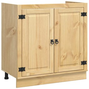 Cabinet tárolóval ajtóval Méz 80 x 46 x 81,5 cm Tömör fenyőfa
