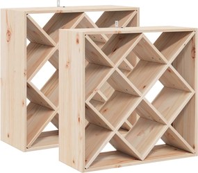 vidaXL Borágas 2 pcs Természetes 62 x 25 x 62 cm Tömör fenyőfa