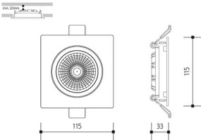 LED Beépíthető lámpa LED/18W/230V 4000K 11,5x11,5 cm fehér